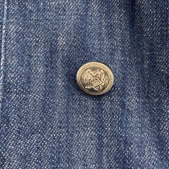 ECO Italy Women’s Dark Wash Denim Blazer Size 42 (US 6) Double Breasted - Picture 9 of 16